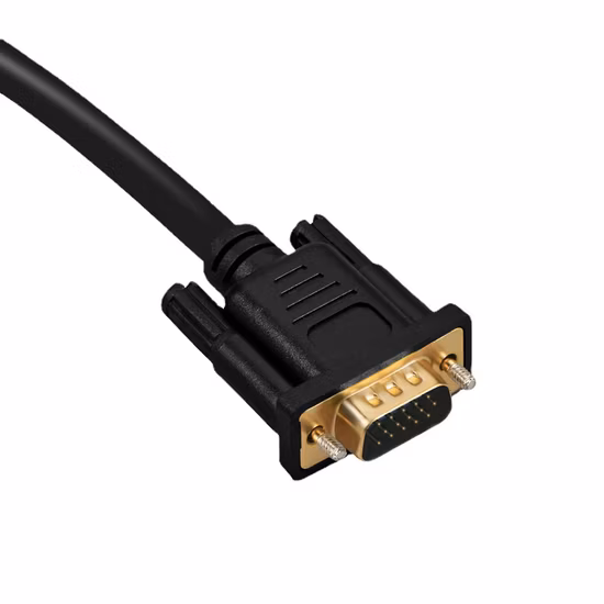 La pantalla del enchufe macho de 15 pines conecta los datos VGA de la computadora con conectores de núcleos de ferrita compatibles con 1080P Full HD para televisores de alta definición